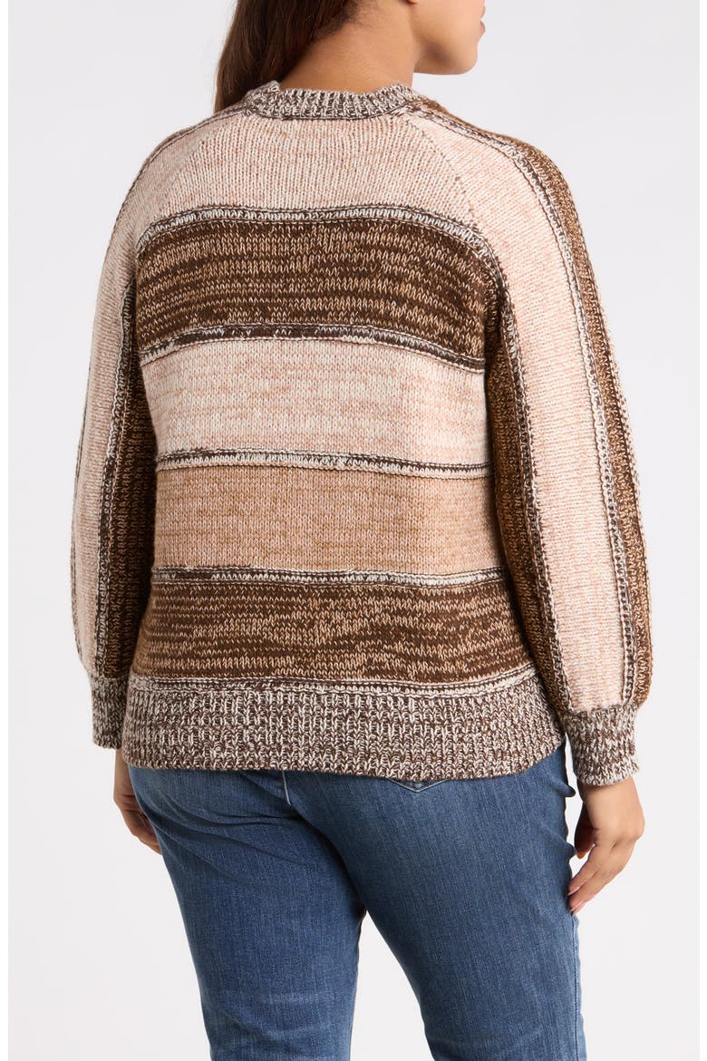 Mixed Stripe Sweater, Alternate, color, BROWN