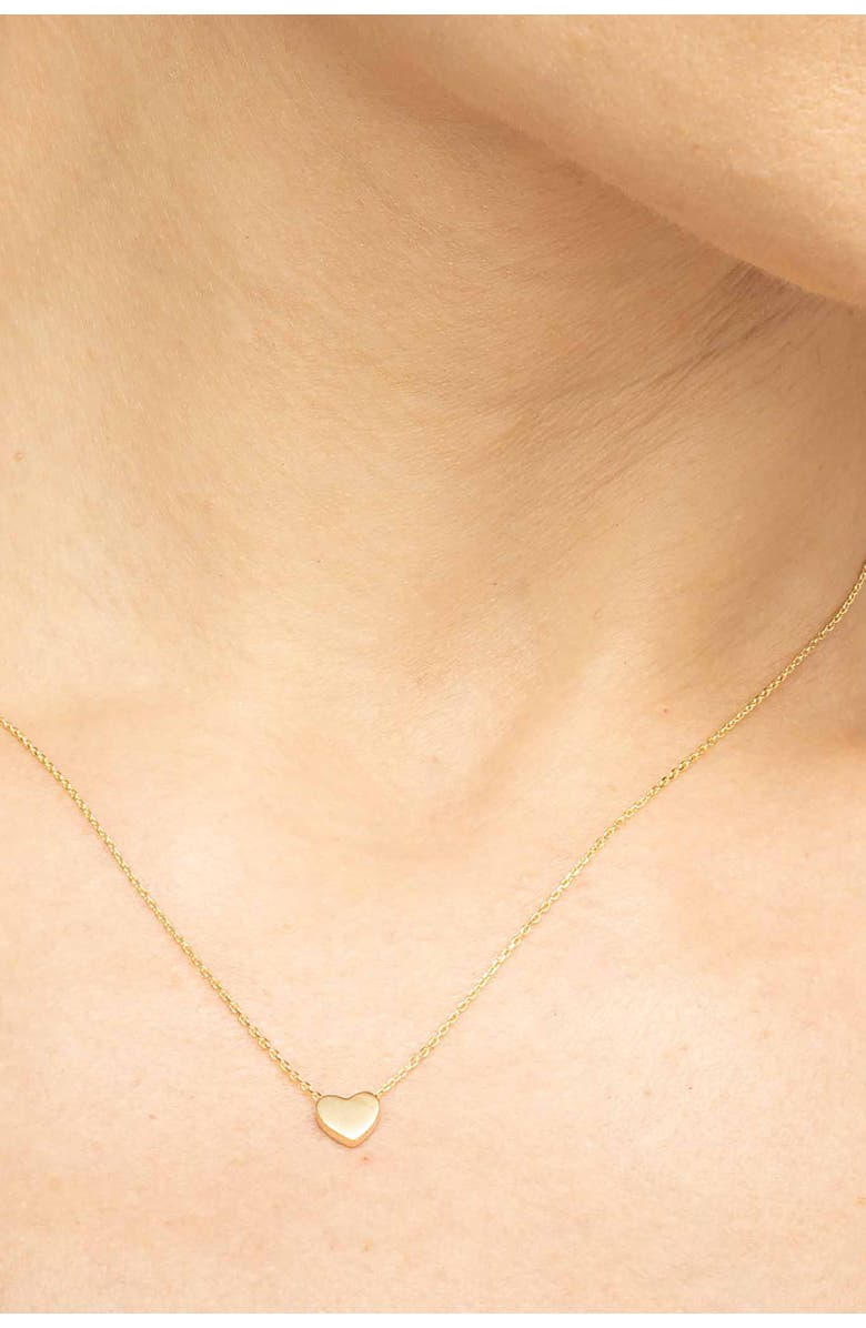 Oradina 14K Yellow Gold Sweet Heart Pendant Necklace, Alternate, color, Yellow Gold