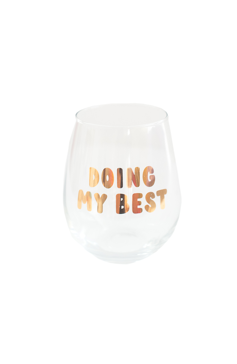 Jollity & Co Doing my best Wine Glass, Main, color, Assorted Pre-Pack