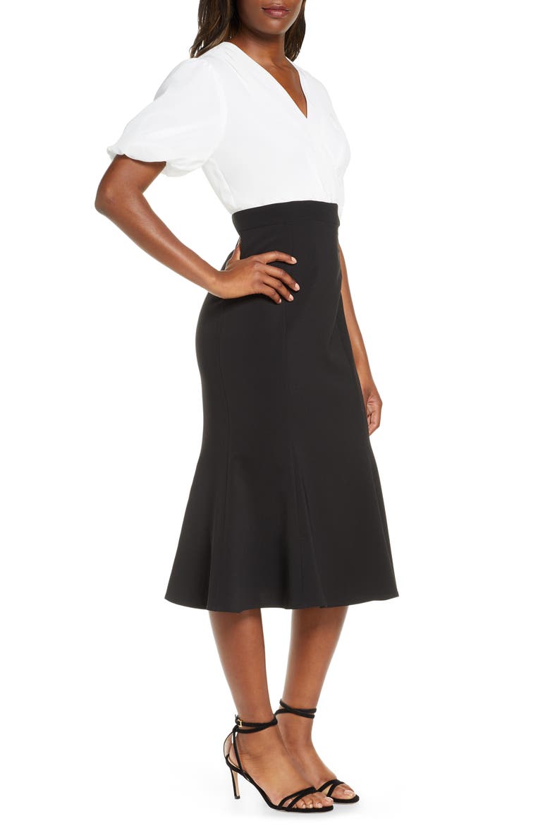 Faux Two-Piece Dress, Alternate, color, IVORY/ BLACK