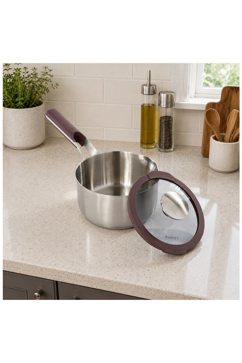 Elements 18/10 Stainless Steel 1.5-Quart Saucepan & Glass Lid, Alternate, color, PURPLE