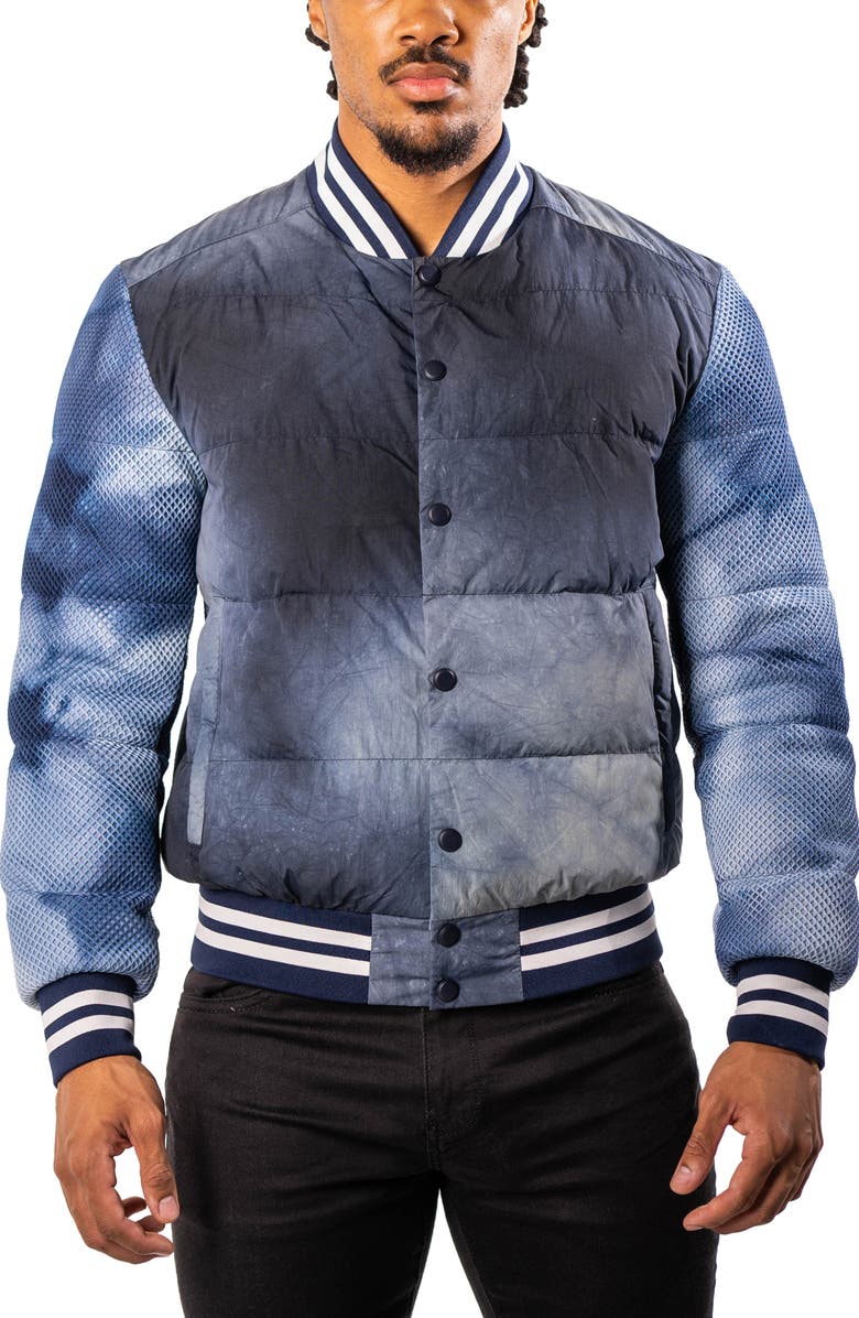 Maceoo Ocean Sky Blue Quilted Bomber Jacket, Alternate, color, Blue