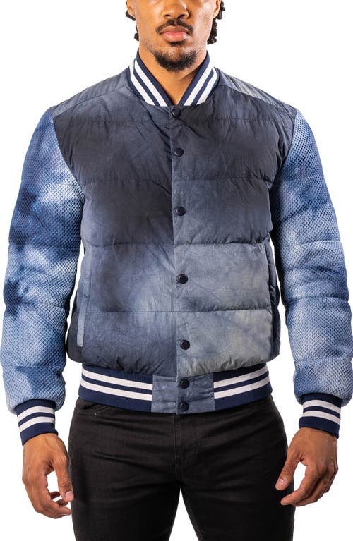 Maceoo Ocean Sky Blue Quilted Bomber Jacket In Blue