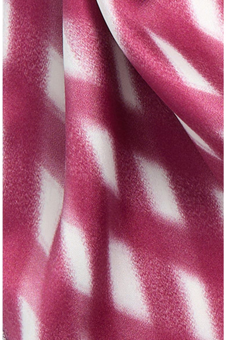 Floral Print Silk Skinny Scarf, Alternate, color, MAGENTA BASKET WEAVE