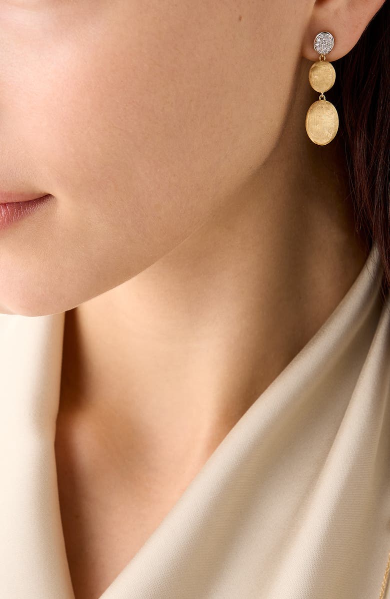 Marco Bicego Siviglia Diamond Drop Earrings, Alternate, color, 18K Yellow/White Gold