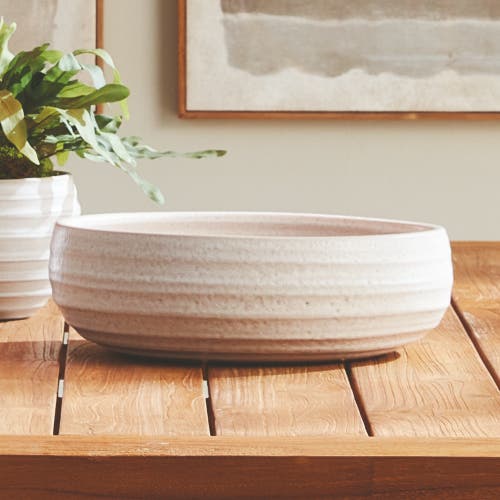Napa Home & Garden 5" X 16" Chryssa Ceramic Matte Decorative Bowl Centerpiece For All Seasons In White
