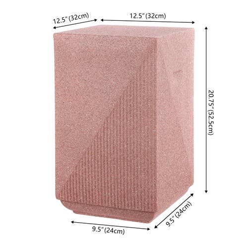 Jonathan Y Adrian 20.75" Contemporary Minimalist Square Indoor/outdoor Accent Table In Pink Terrazzo