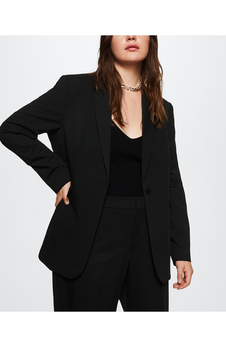 MANGO Fitted Suit Blazer, Main, color, 