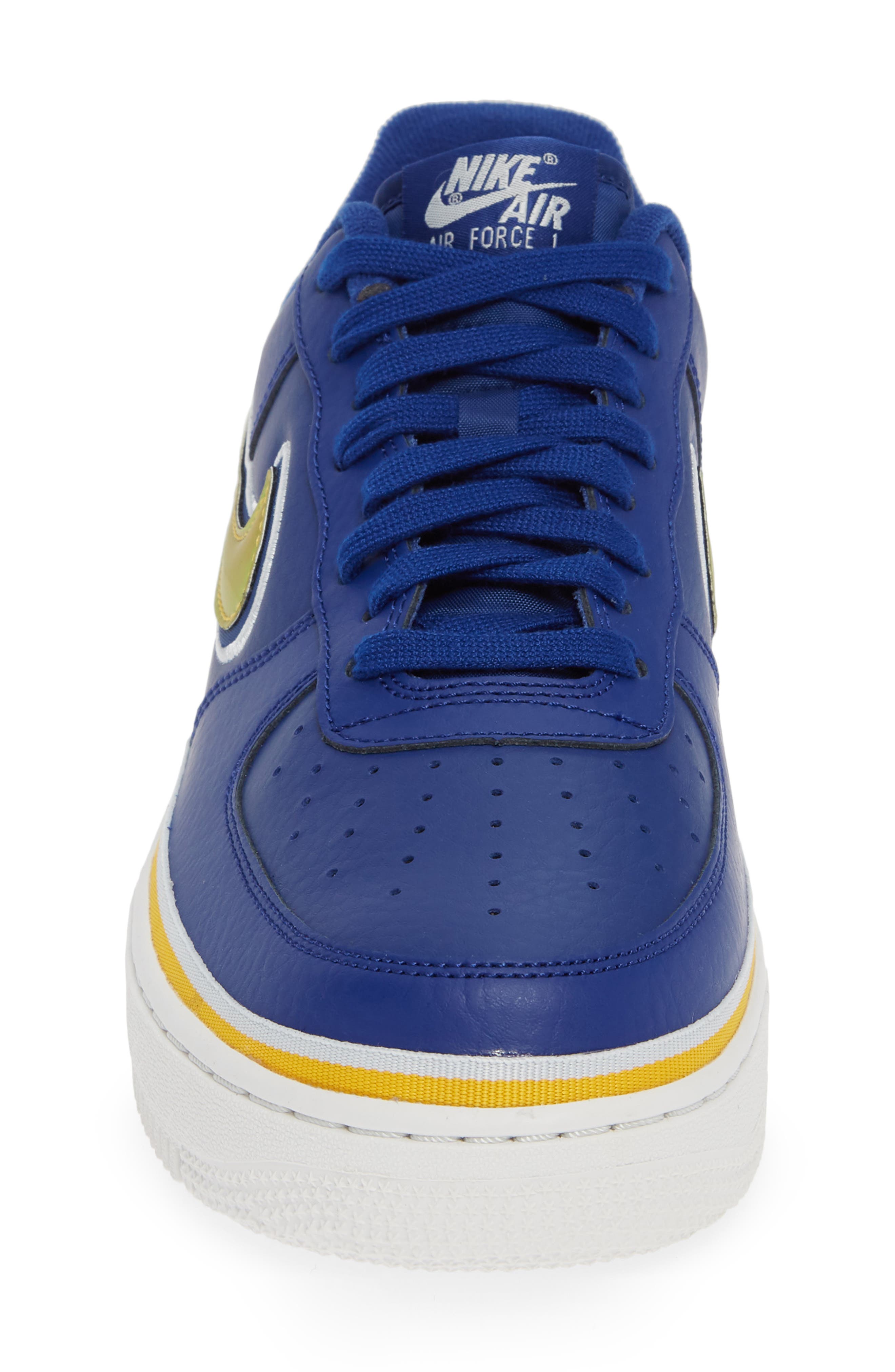 Air Force 1 '07 LV8 Sport Shoe, Alternate, color, DEEP ROYAL/ GOLD/ OFF WHITE