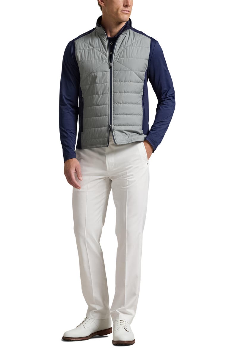 Polo Ralph Lauren Performance Quilted Mixed Media Vest, Alternate, color, Refined Navy/ Peak Grey