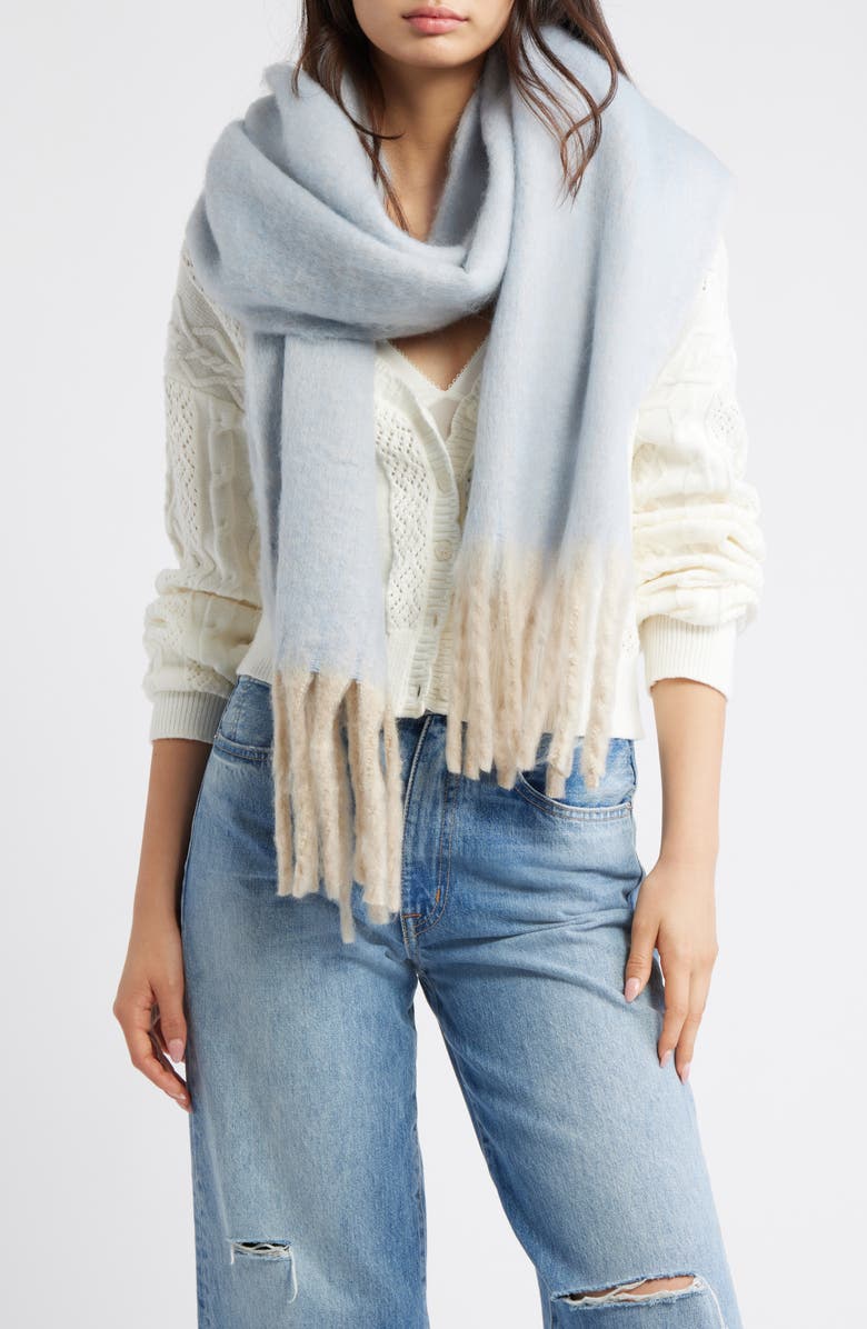 Free People Winter Chill Blanket Scarf, Main, color, Blue