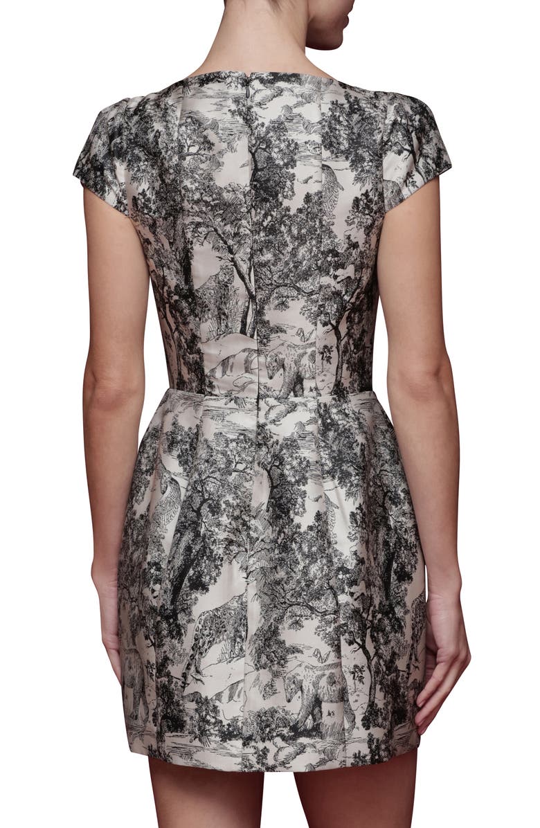 Avec Les Filles Toile Fit & Flare Minidress, Alternate, color, Black And Grey Toile
