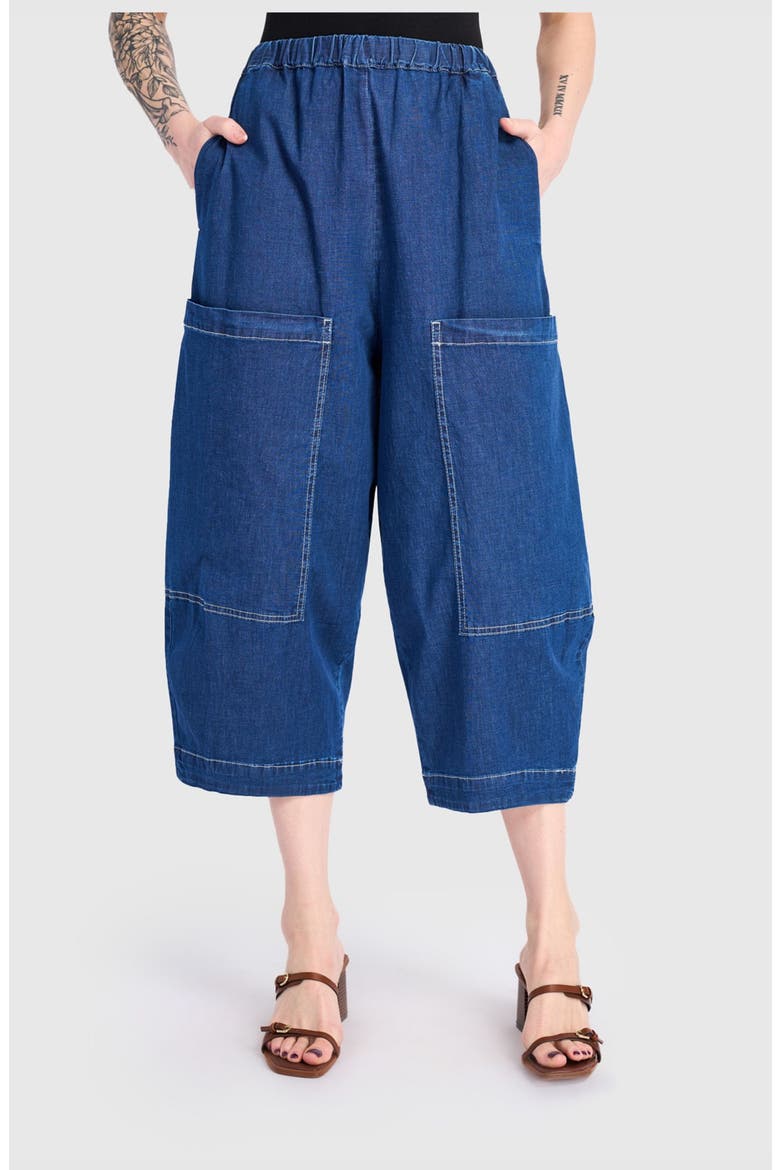 Bold Barrel Capri Pants, Alternate, color, Denim