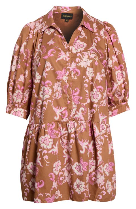 Jessia Button Up Cotton Shift Dress
