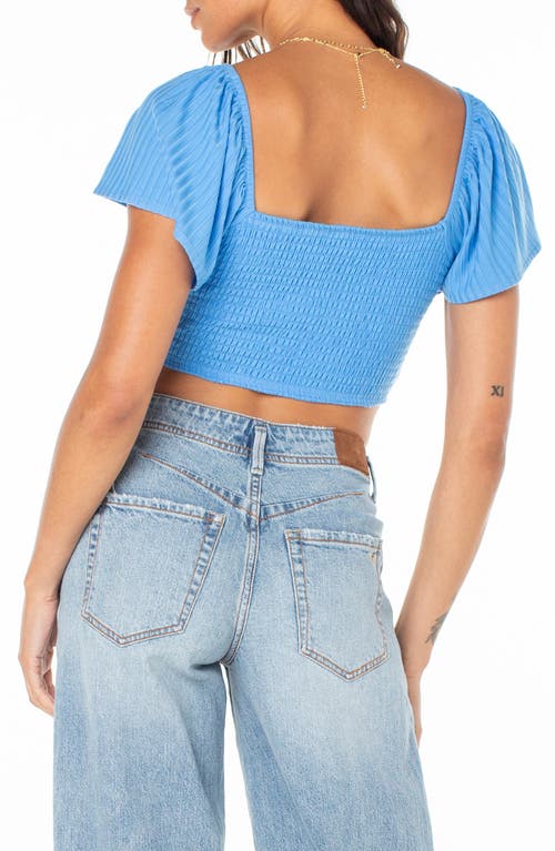 ROXY ROXY SANDY BEACH SMOCKED TWIST REVERSIBLE CROP TOP 