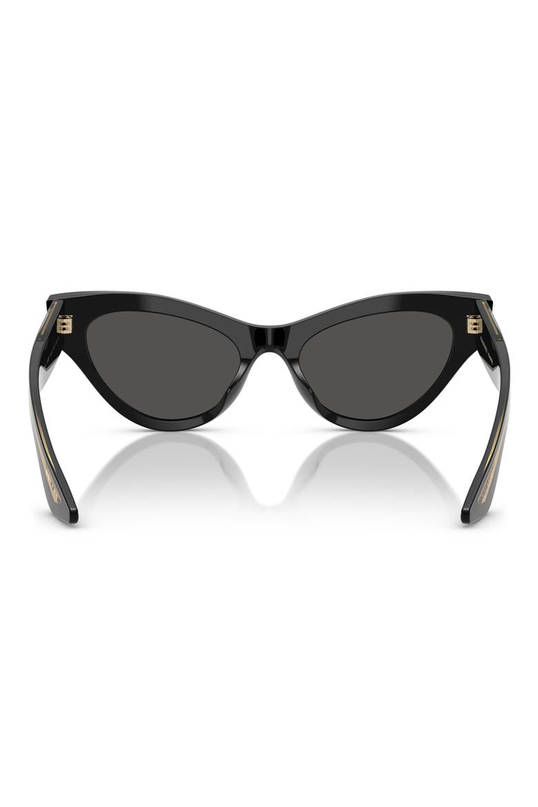 x KHAITE 54mm Cat Eye Sunglasses, Alternate, color, BLACK