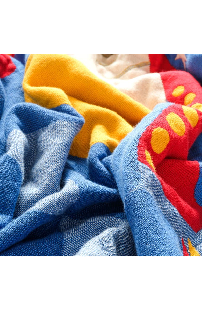 Zsa Zsa Zsu Novelas Fringed Jacquard 100% Cotton Throw Fun 54X71 In, Alternate, color, Blue