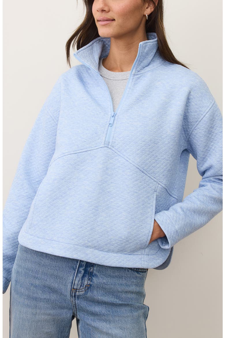 Corbet Quilted Half-Zip Sweatshirt, Main, color, SOFT CHAMBRAY