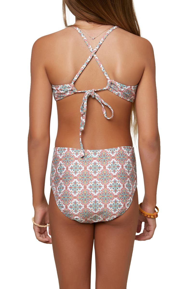 O'Neill Kids' Alexa Tile Print Two-Piece Swimsuit, Alternate, color,