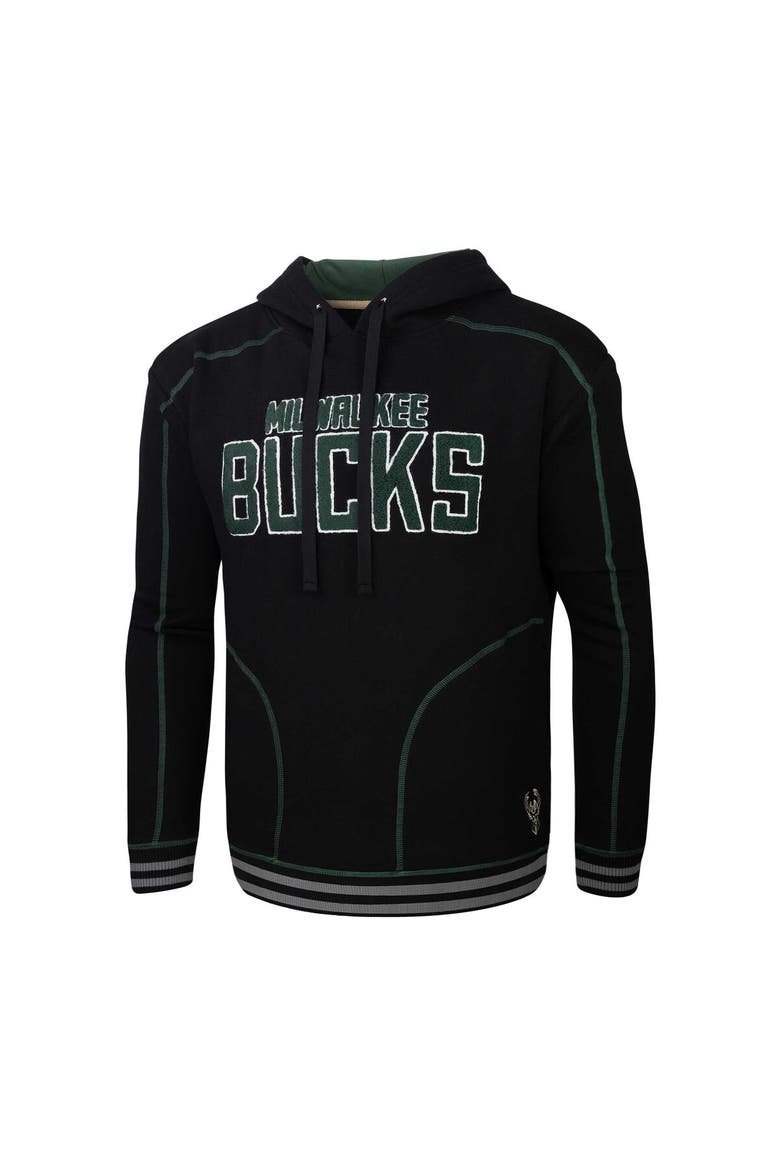 Men's Stadium Essentials  Black Milwaukee Bucks Baseline Pullover Hoodie, Alternate, color, Black