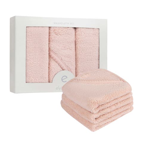 Ely's & Co. Solid Scalloped Wash Cloth Set (3 Pack) - Blue