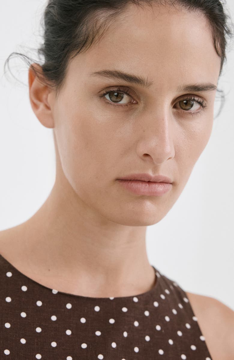 MANGO Polka Dot Sleeveless Wide Leg Jumpsuit, Alternate, color, 