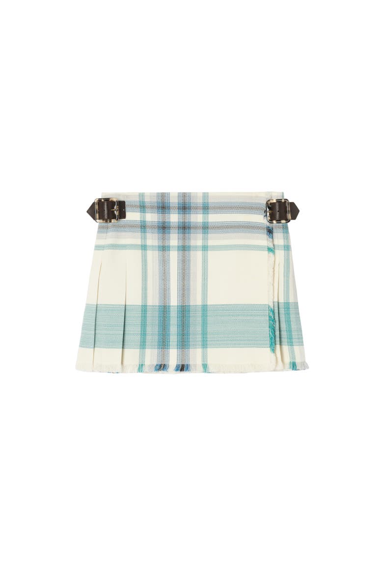 Check Viscose Blend Mini Kilt, Alternate, color, Tidal blue
