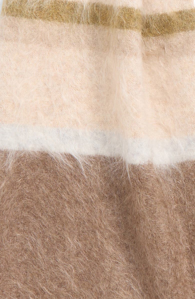 Nordstrom Brushed Cashmere Scarf, Alternate, color, Brown Stripe