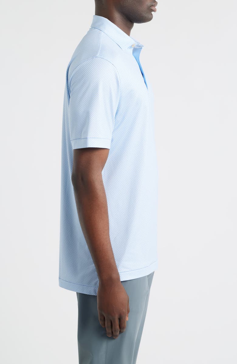 Peter Millar Medina Microprint Performance Jersey Polo, Alternate, color, Bluebird