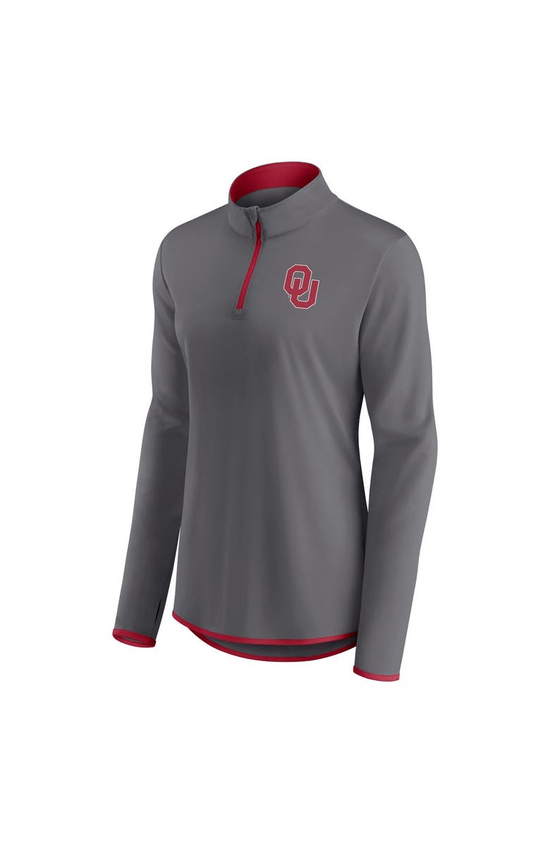 FANATICS Women's Fanatics Branded Gray Oklahoma Sooners Corner Quarter-Zip Top, Alternate, color, Gray