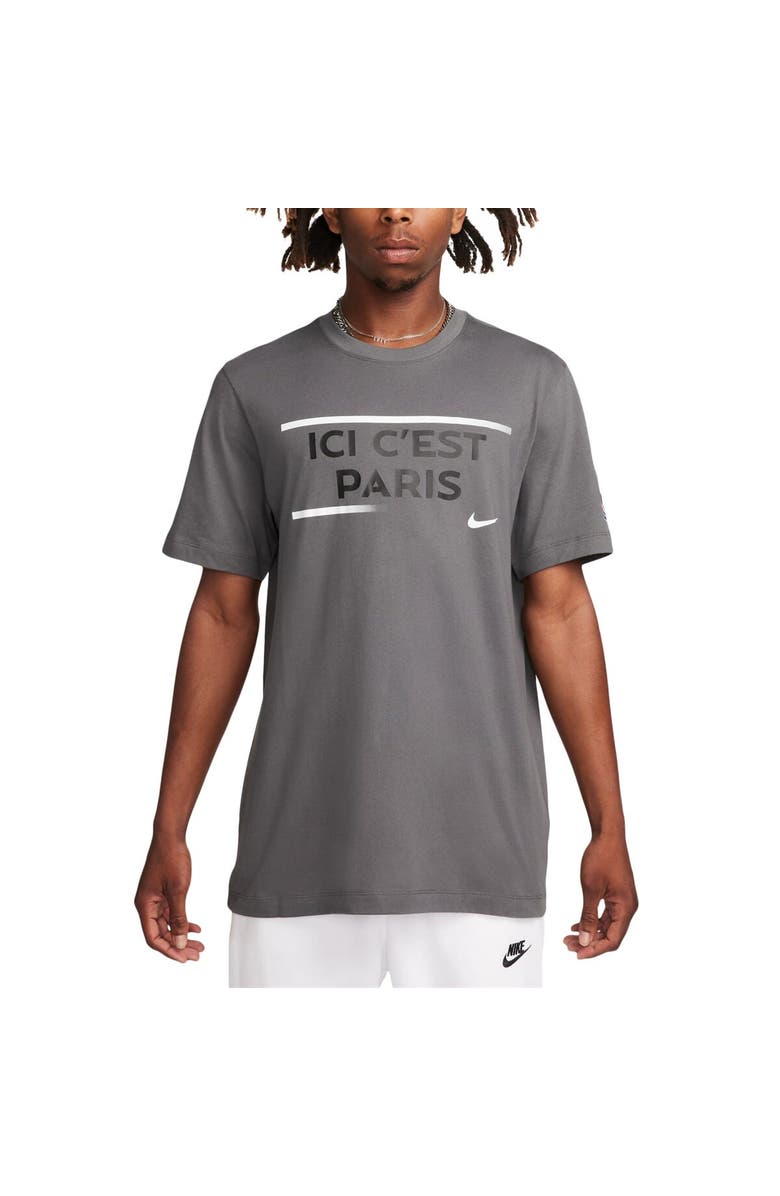 Nike Men's Nike Gray Paris Saint-Germain Verbiage T-Shirt, Alternate, color, Gray