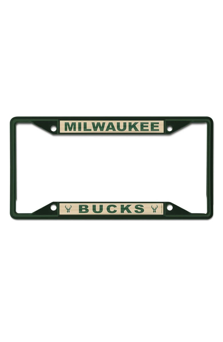WINCRAFT Milwaukee Bucks Chrome Color License Plate Frame, Main, color,