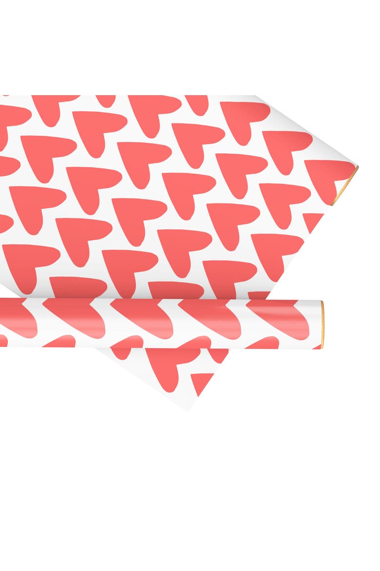 Eight Sheets Two-Sided "Hearts" Heavyweight Gift Wrap, Main, color, Multicolored