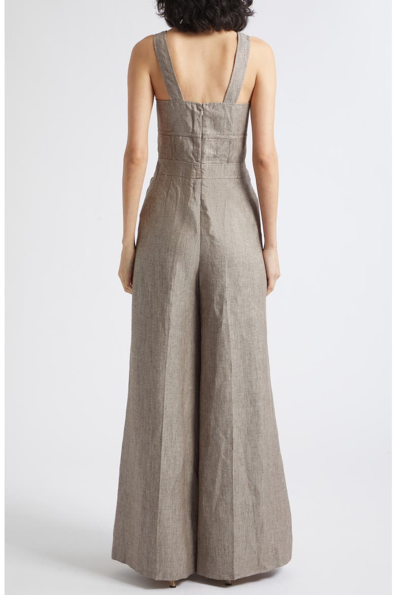 Flora Square Neck Wide Leg Linen Jumpsuit, Alternate, color, NEUTRAL