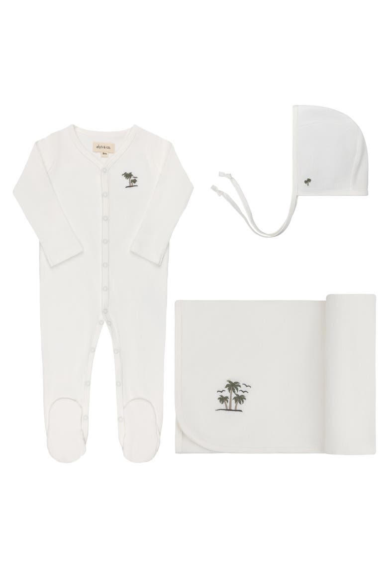 Embroidered Collar Collection - Layette Set, Main, color, Ivory