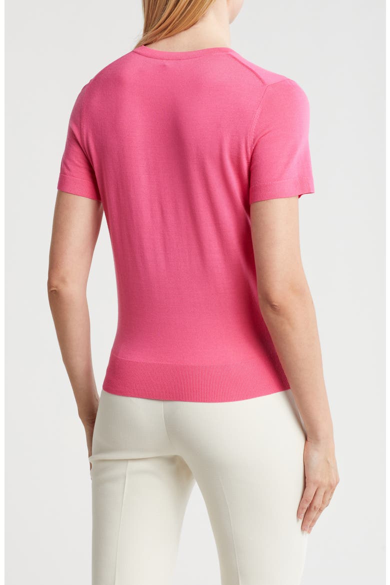 P Regal Short Sleeve Wool Blend Sweater, Alternate, color, PNK AZALEA