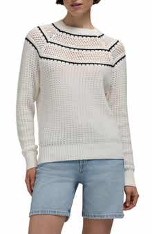 Hunter Pointelle Knit Cotton Sweater