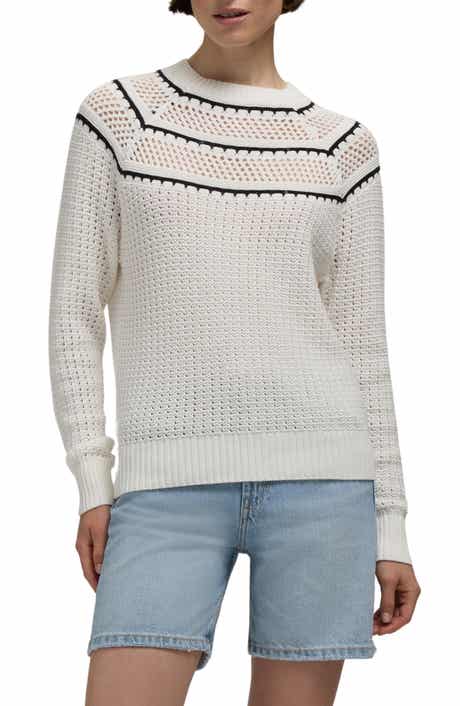 Hunter Pointelle Knit Cotton Sweater