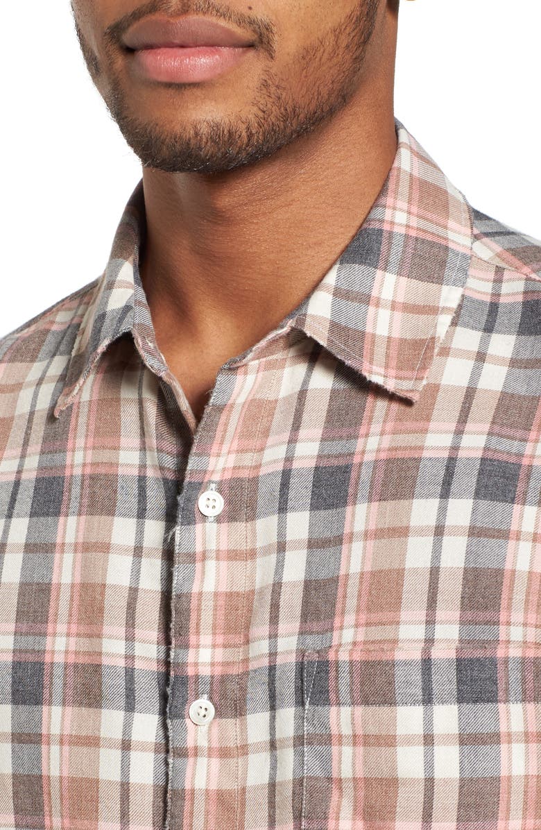 FRAME Denim Regular Fit Fray Hem Flannel Sport Shirt, Alternate, color, 