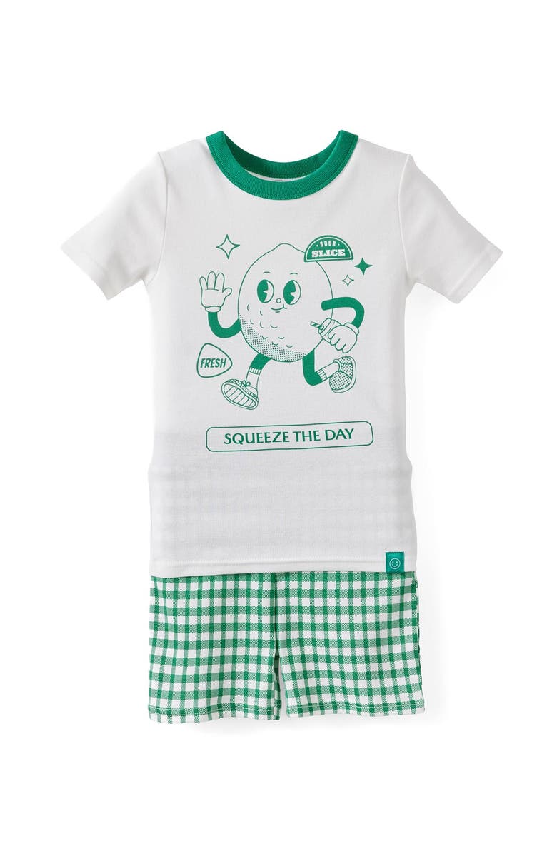 Cotton On Kids Kid's Marley Short Sleeve Pyjama Set, Main, color, Deep Mint Squeeze The Day