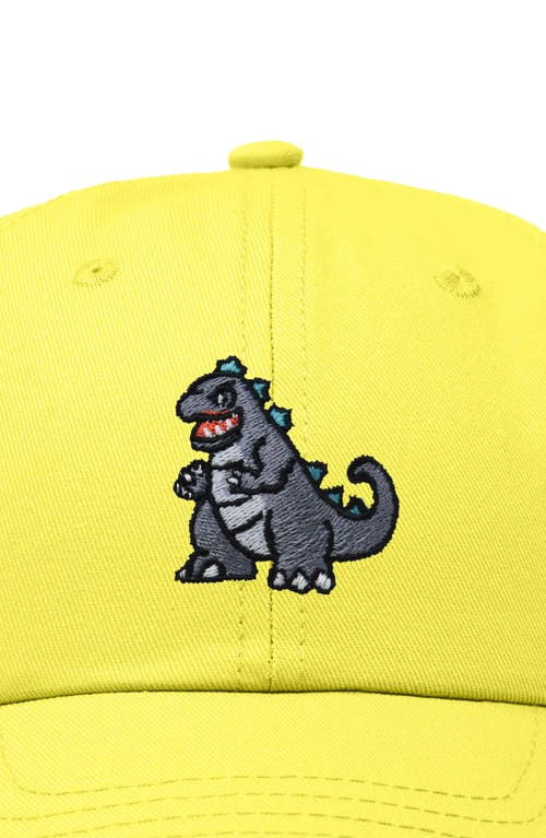 Dalix Giant Lizard Embroidered Dad Hat In Yellow
