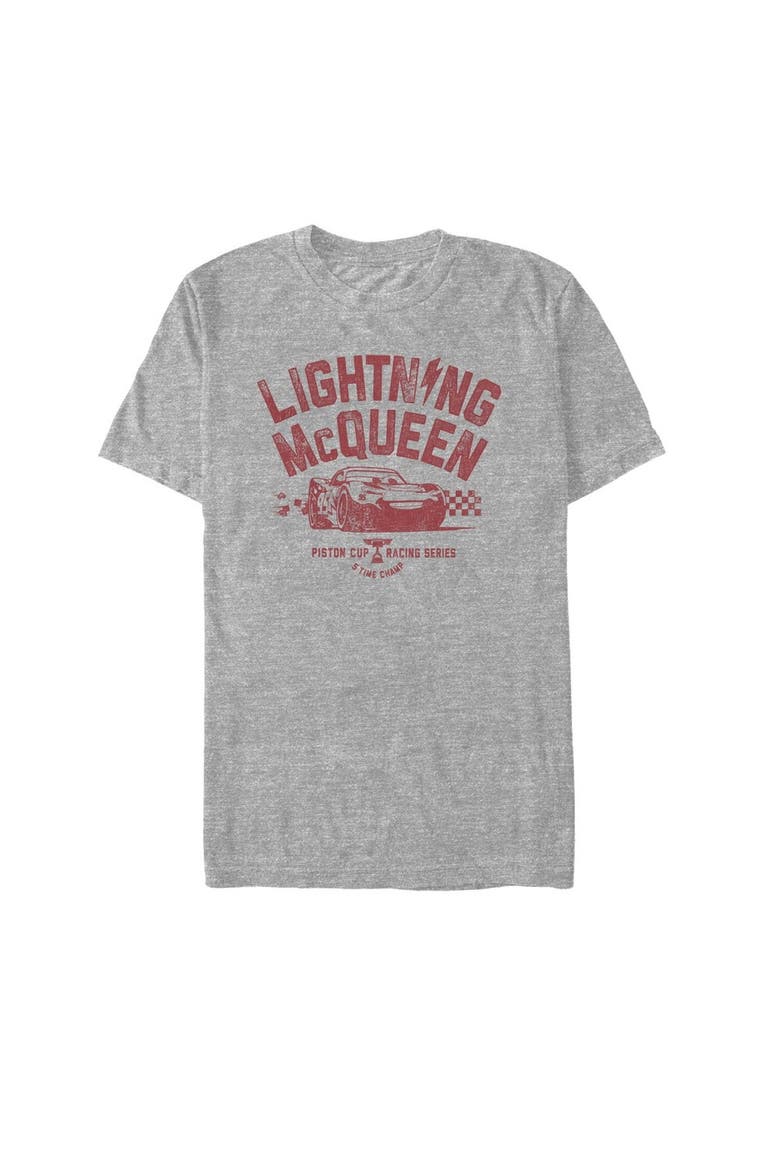 Men's Cars Lightning McQueen Piston Cup Graphic Tee, Main, color, Athletic Heather