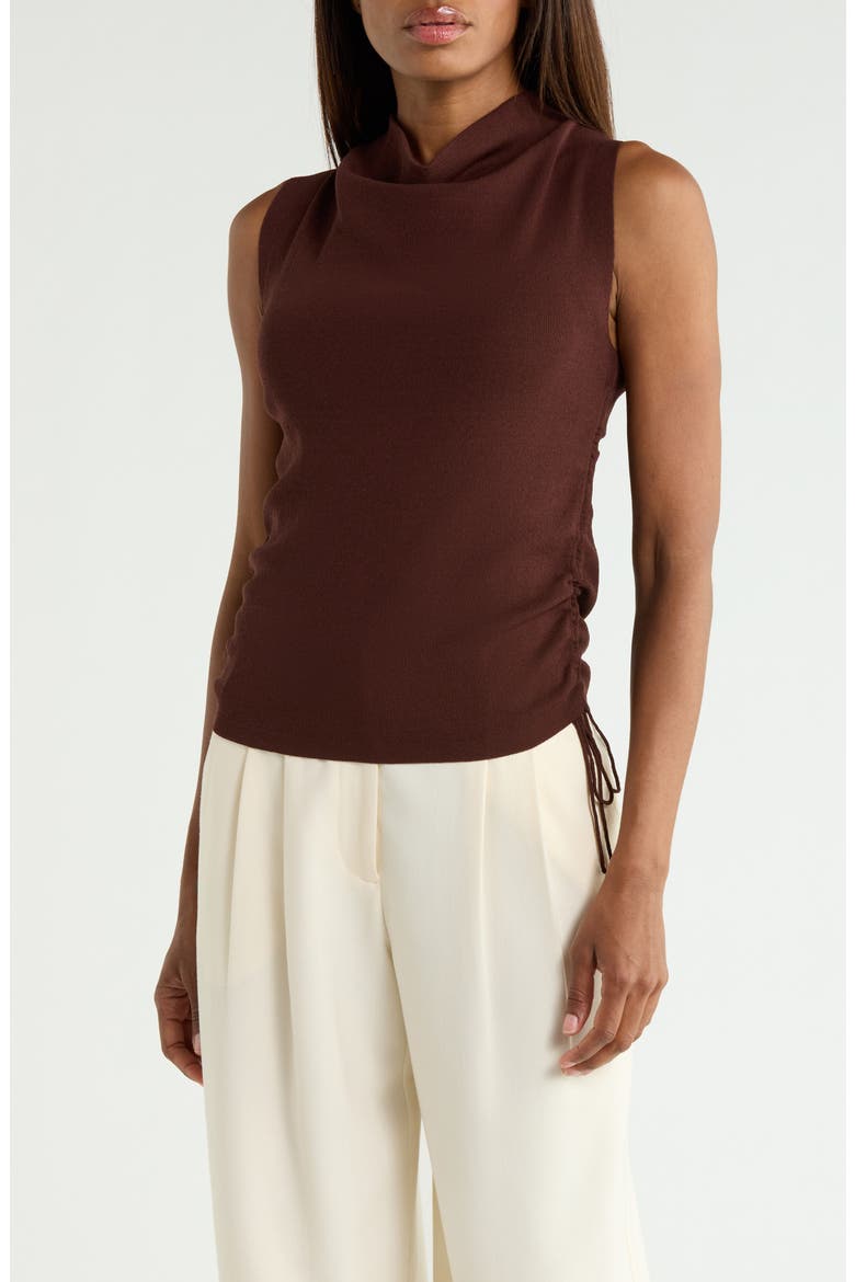 Cowl Neck Sleeveless Sweater, Main, color, CHOCOLATE BROWN