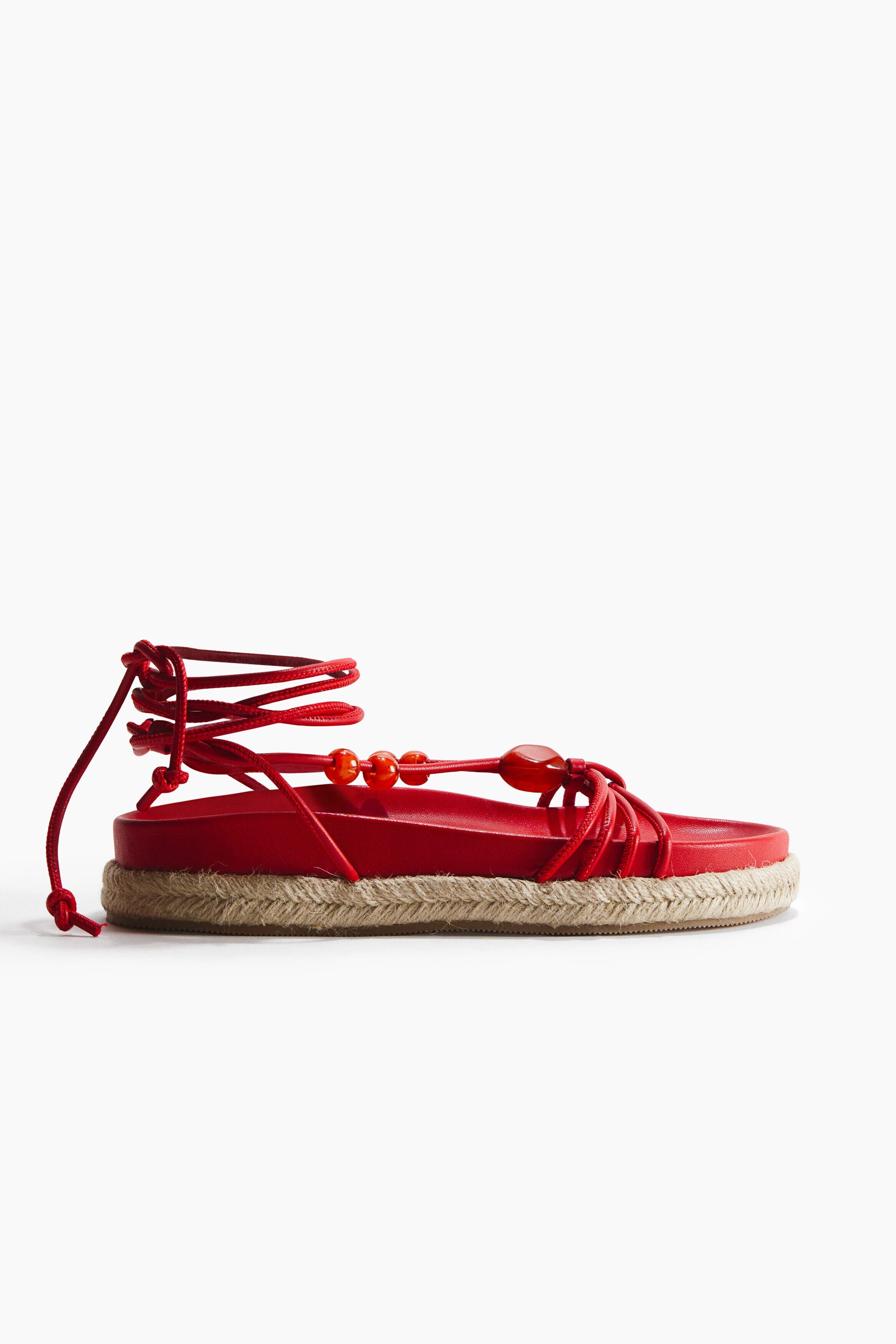 H&M Strappy Espadrilles, Main, color, Red