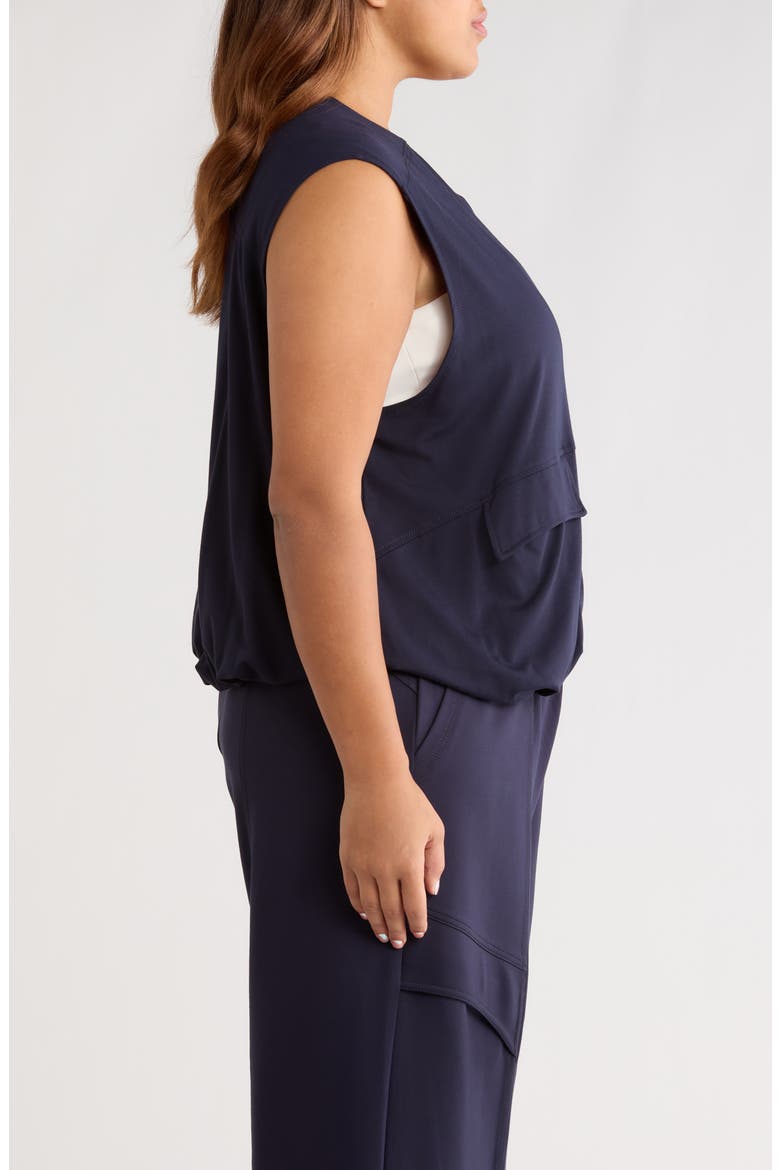 Knit Zip-Up Vest, Alternate, color, NAVY