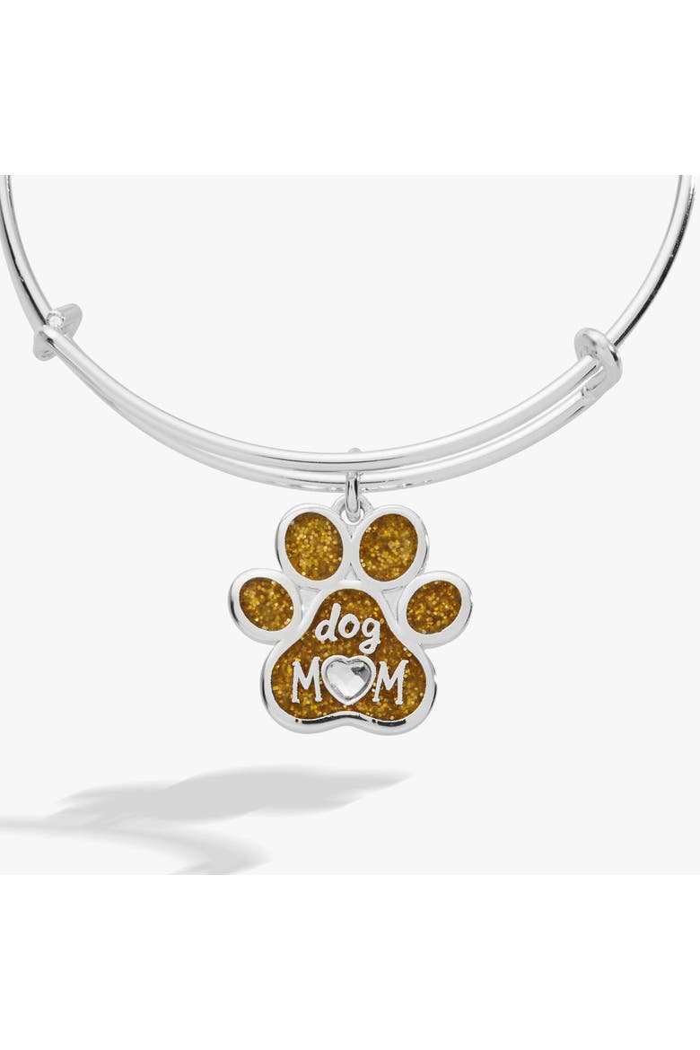 Dog Mom Charm Bangle, Alternate, color, Silver