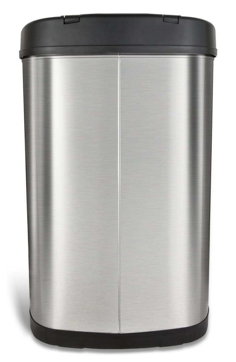 NINESTARS 13.2 Gallon Stainless Steel Motion Sensor Trash Can, Alternate, color,