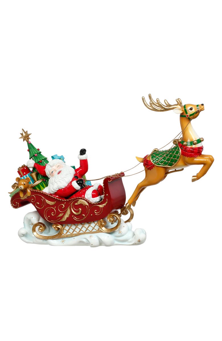 Mark Roberts Santa on Sleigh with LED, Main, color, Red