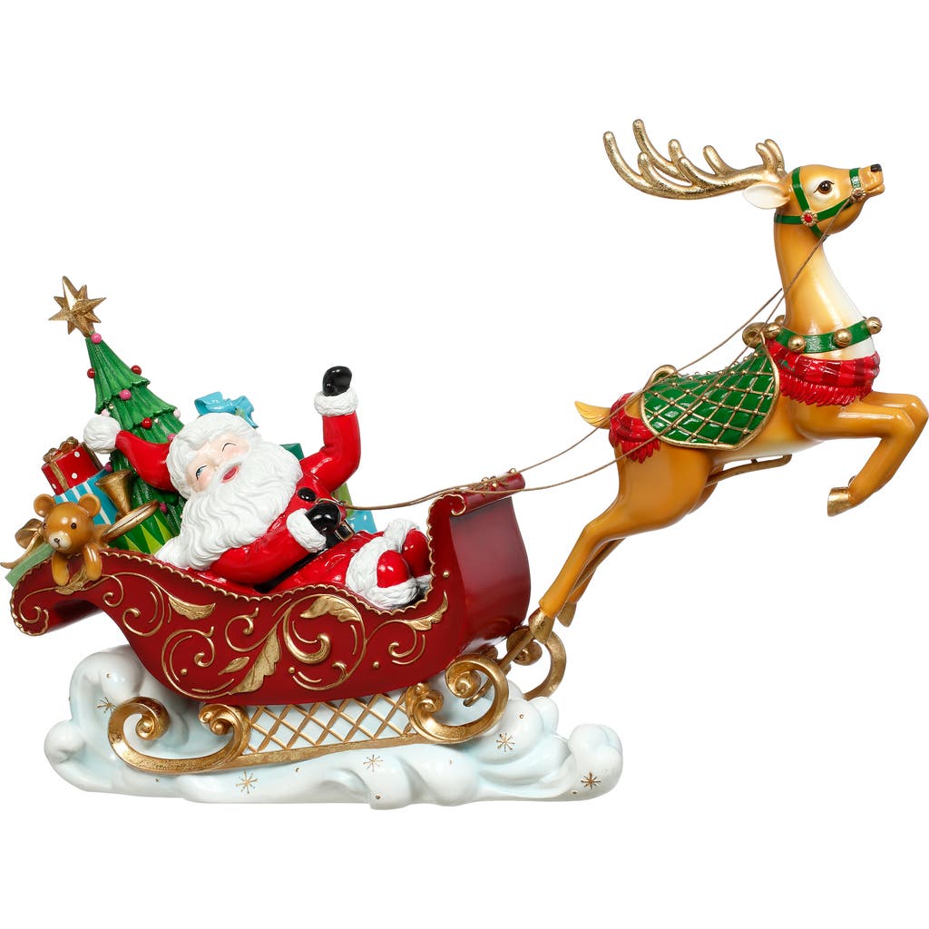 Mark Roberts Santa On Sleigh With Led In Multi