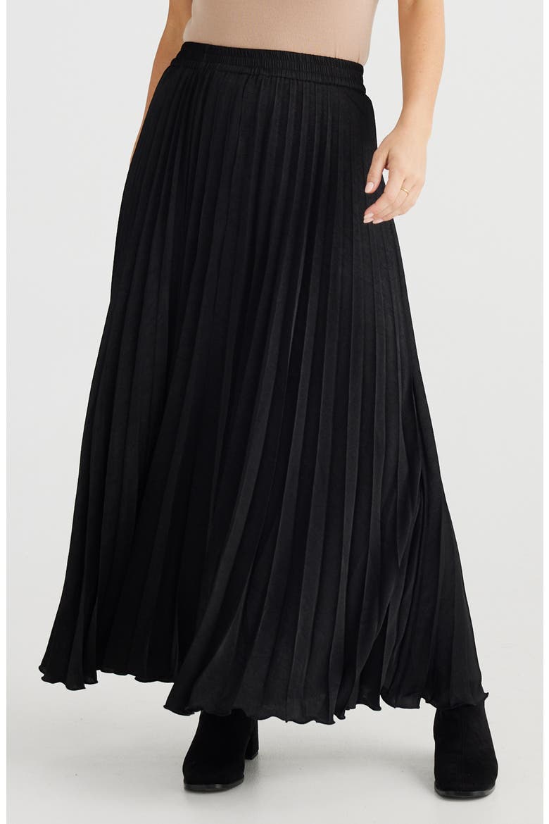 Alias Pleated Maxi Skirt, Main, color, BLACK